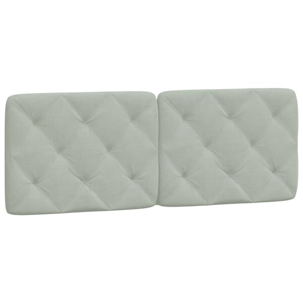 vidaXL Coussin de tête de lit gris clair 140 cm velours