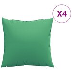 vidaXL Coussins de canapé lot de 4 vert 50x50 cm tissu