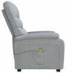 vidaXL Fauteuil de massage Gris clair Tissu