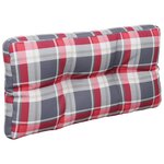 vidaXL Coussin de palette motif à carreaux rouge 80x40x12 cm tissu