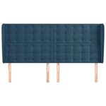 vidaXL Tête de lit avec oreilles Bleu foncé 203x23x118/128 cm Velours