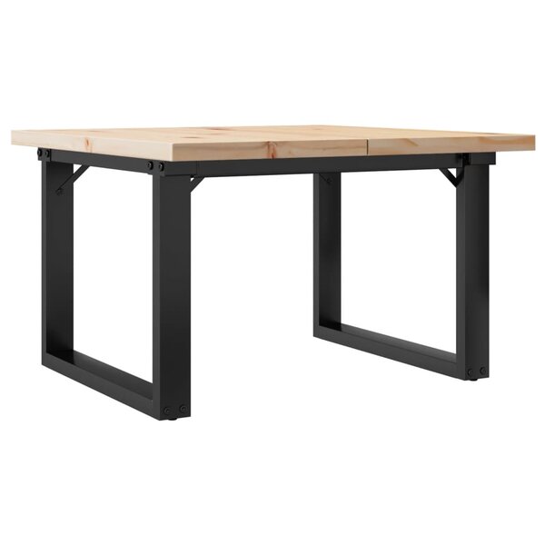 vidaXL Table basse cadre en O 60x60x40 5cm bois de pin massif et fonte