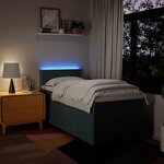 vidaXL Sommier à lattes de lit avec matelas Bleu 100x200 cm Tissu