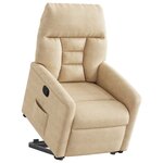 vidaXL Fauteuil inclinable crème tissu microfibre