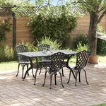 vidaXL Ensemble de salle à manger pour jardin 5 Pièces Noir Aluminium