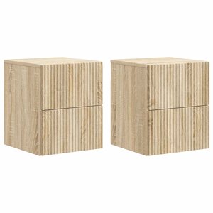 vidaXL Cabinet de chevet mural 2 Pièces Chêne Sonoma 33 x 34 5 x 40 cm