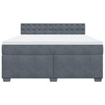 vidaXL Sommier à lattes de lit et matelas Gris foncé 180x200cm Velours