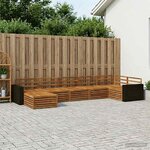vidaXL Ensemble de canapés d'extérieur 7 Pièces Naturel