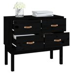vidaXL Armoire console Noir 90x40x78 cm Bois de pin solide
