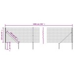 vidaXL Clôture en treillis métallique et ancrage anthracite 1 1x10 m