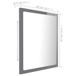 vidaXL Miroir LED de salle de bain Gris brillant 40x8 5x37cm Acrylique