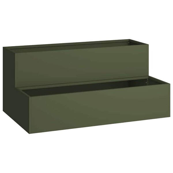 vidaXL Cache-pot de jardin Vert olive 100 x 60 x 45 cm