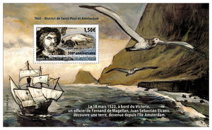 Bloc 1 timbre TAAF - 500 ans de la découverte d'Amsterdam