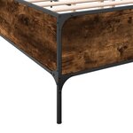 vidaXL Cadre de lit chêne fumé 140x200 cm bois d'ingénierie et métal