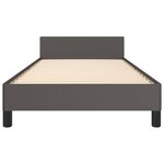 vidaXL Cadre de lit avec tête de lit sans matelas gris 90x200 cm