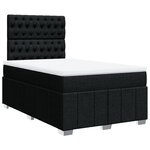 vidaXL Sommier à lattes de lit avec matelas Noir 120x200 cm Tissu