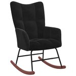 vidaXL Chaise à bascule avec repose-pied Noir Velours