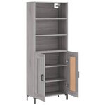 vidaXL Buffet haut Sonoma gris 69 5x34x180 cm Bois d'ingénierie
