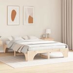 vidaXL Cadre de lit Naturel 140 x 200 cm Pin massif