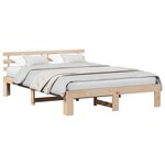vidaXL Cadre de lit avec tête de lit Naturel 150 x 200 cm Pin massif