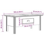 vidaXL Table basse BODO blanc et marron 100x55x46cm bois de pin massif