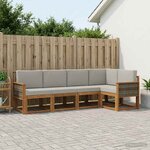 vidaXL Ensemble de canapés d'extérieur 5 Pièces Naturel et gris clair