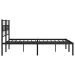 vidaXL Cadre de lit métal sans matelas avec tête de lit noir 135x190cm
