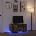 vidaXL Meuble TV avec lumières LED chêne fumé 100x41x50 cm