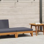 vidaXL Repose-pied sectionnel avec coussin gris foncé Bois d'acacia