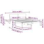 vidaXL Cadre de lit avec tables de chevet Blanc Bois massif en pin