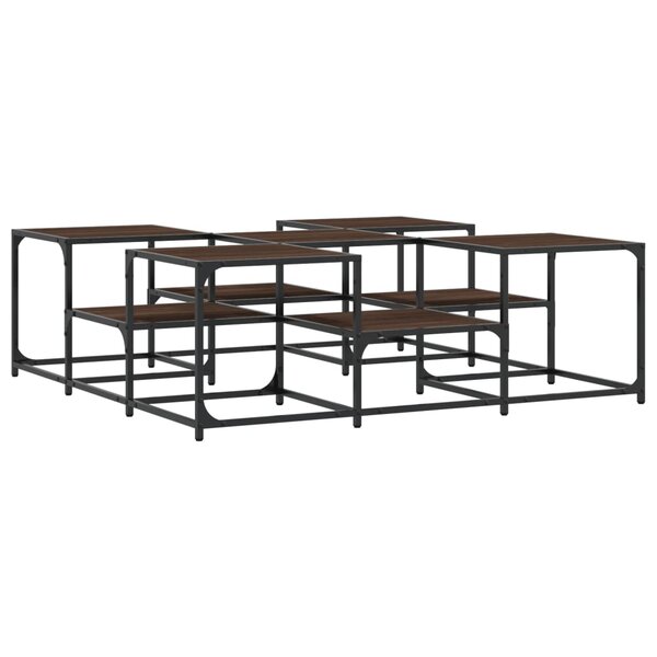 vidaXL Table basse chêne marron 121x121x40 cm bois d'ingénierie