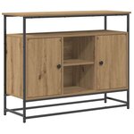 vidaXL Buffet Artisan Chêne 100x35x80 cm Bois composite et Acier