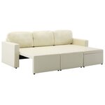 vidaXL Canapé-lit modulaire 3 places Crème Similicuir