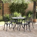 vidaXL Ensemble de salle à manger pour jardin 5 Pièces Noir Aluminium