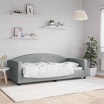 vidaXL Lit de repos gris clair 90x190 cm tissu