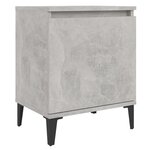 vidaXL Tables de chevet avec pieds en métal gris béton 40x30x50 cm