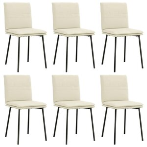 vidaXL Chaises à manger lot de 6 crème velours