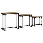 vidaXL Table basse gigogne 3 Pièces chêne artisanal 50.5 x 35 x 53 cm