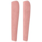 vidaXL Tête de lit avec oreilles Rose 203x23x118/128 cm Velours
