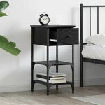 vidaXL Cabinet de Chevet avec tiroir Chêne noir 34 x 36 x 70 cm