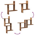 vidaXL Étagères murales 2 Pièces vieux bois 50x12x50 cm bois d'ingénierie