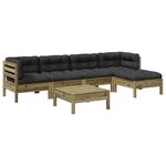 vidaXL Salon de jardin 6 Pièces avec coussins bois de pin imprégné