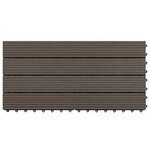 vidaXL Carreau de terrasse 6 Pièces Marron foncé 60 x 30 cm WPC