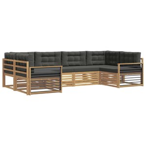 vidaXL Ensemble de canapés d'extérieur 6 pc Blanc et anthracite