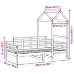 vidaXL Lit de jour avec toit 90x200 cm bois de pin massif