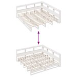 vidaXL Lit bibliothèque sans matelas blanc 200x200 cm bois pin massif