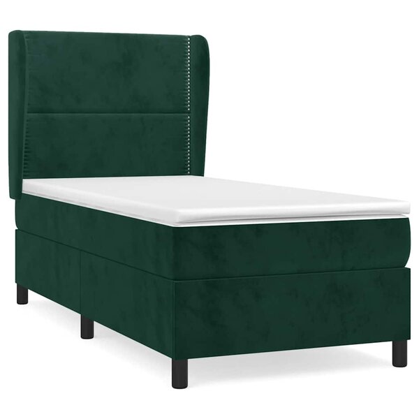 vidaXL Sommier à lattes de lit avec matelas Vert foncé 100x200 cm