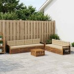vidaXL Ensemble de canapés d'extérieur 8 Pièces Naturel et Beige
