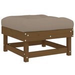 vidaXL Salon de jardin 8 Pièces avec coussins marron miel bois massif