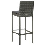 vidaXL Ensemble de bar d'extérieur 5 Pièces coussins Résine tressée Gris